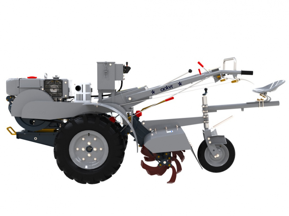 Мотоблок SCOUT 15DE + почвофреза и сиденье